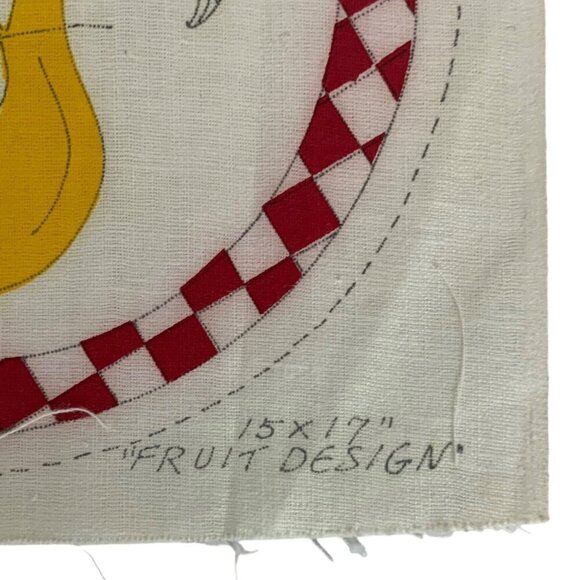 Vintage WonderArt Fruit Design Pot Holder Cut and Sew Fabric Panel Craft Project - Picture 5 of 5